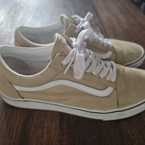 Vans Men's Tan Suede Canvas Old Skool Sneakers Mens 12
